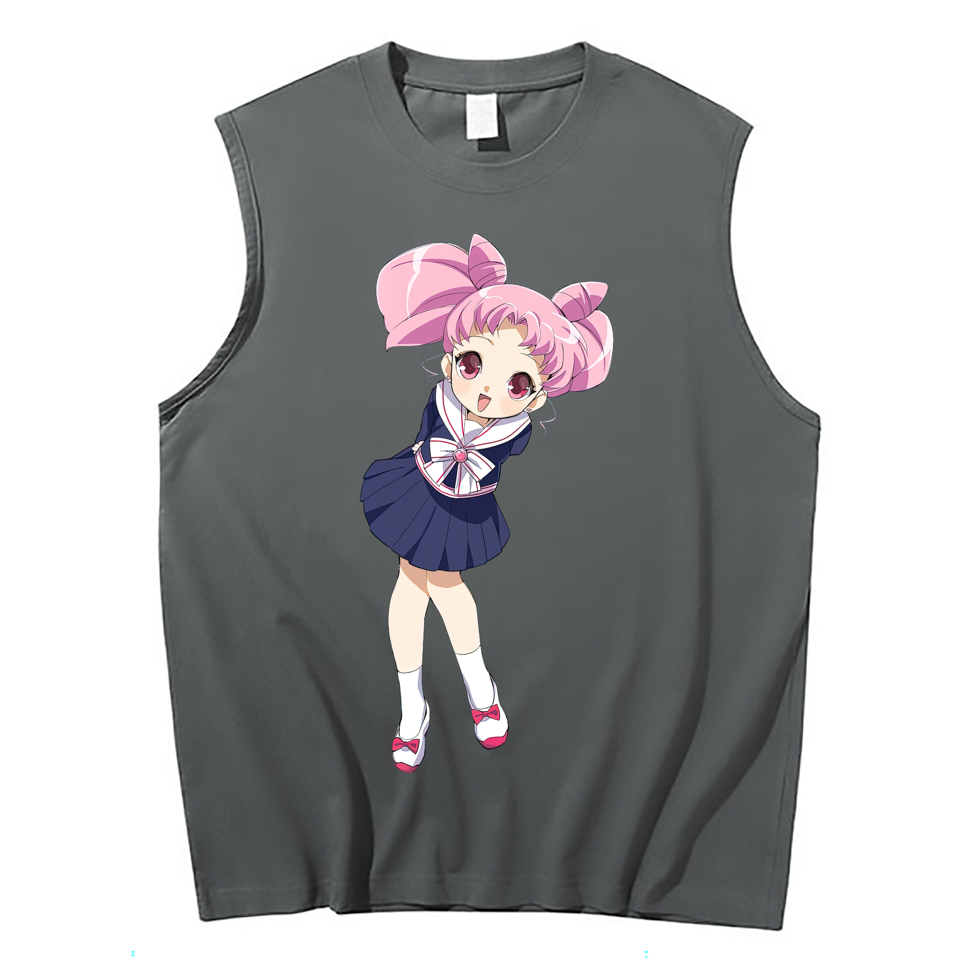 （画像用） 美少女戦士セーラームーン ちびうさ Sailor Moon Chibiusa Tsukino Usagi Small Lady Serenity コットン100％タンクトップ（フロントプリント）